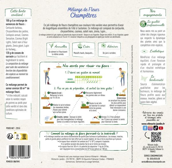 Mélanges de fleurs - Fleurs Champêtres - 50 m² - Mélange de fleurs - MEDIA_PACKAGING_VERSO